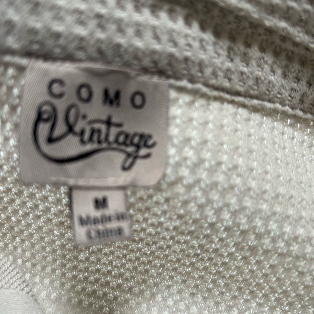 Como Vintage Beige Utility Jacket with Waffle Knit Size Medium - Picture 7 of 8